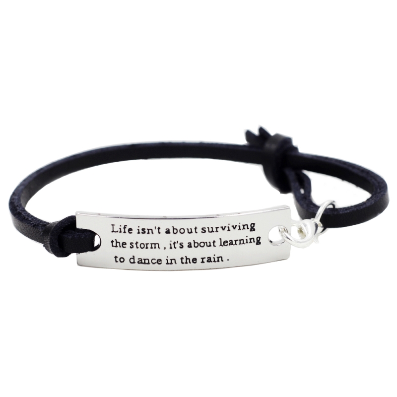 Silver Plated Inspirational Words Message Motivatioanl Bracelet Novelty Gifts For Women Lady Girls Boys Life isnt about surviving the storm
Silver Plated Inspirational Words Message Motivatioanl Bracelet Novelty Gifts For Women Lady Girls Boys Life isnt about surviving the storm