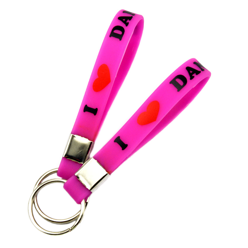 50PCS I Love Dance Silicone Bracelet Key Chain Perfect To Use In Any Benefits Gift for Dancer