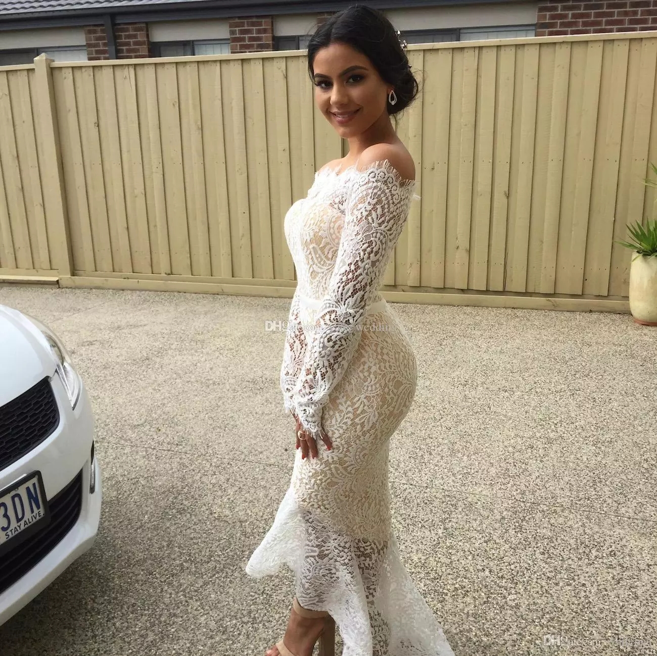 White High Low Off Shoulder Lace Mermaid Evening Dress With Long Sleeve Arabic Event Prom Party Dress Cocktail Gown
White High Low Off Shoulder Lace Mermaid Evening Dress With Long Sleeve Arabic Event Prom Party Dress Cocktail Gown