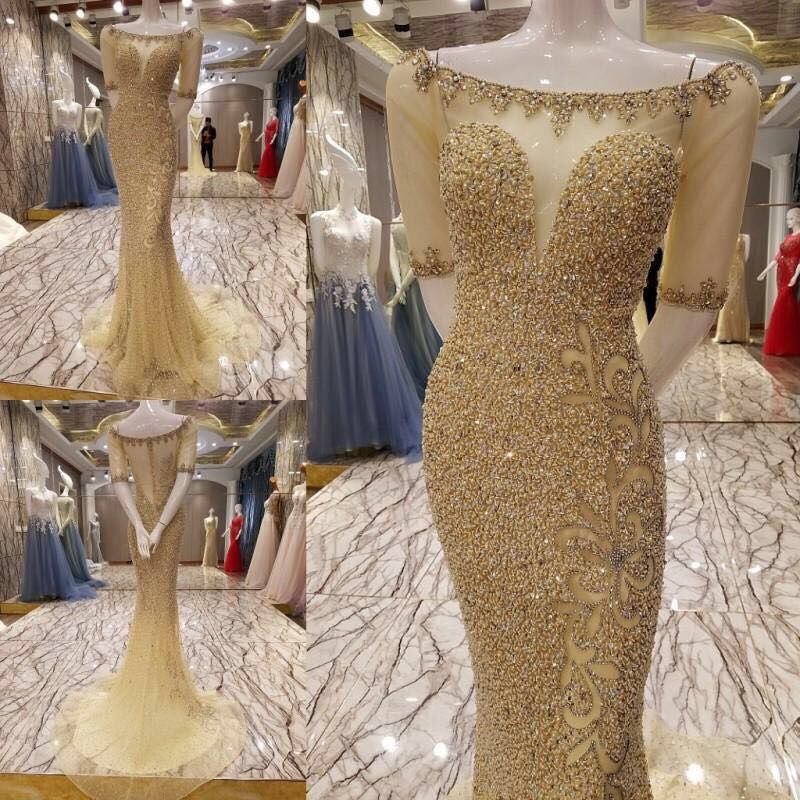 Luxury Rami Salamoun Evening Dresses Jewellery Rhinestone Mermaid Prom Gowns Sheer Neck Half Sleeves Real Photos Pageant Dress, Pink
Luxury Rami Salamoun Evening Dresses Jewellery Rhinestone Mermaid Prom Gowns Sheer Neck Half Sleeves Real Photos Pageant Dress, Pink
