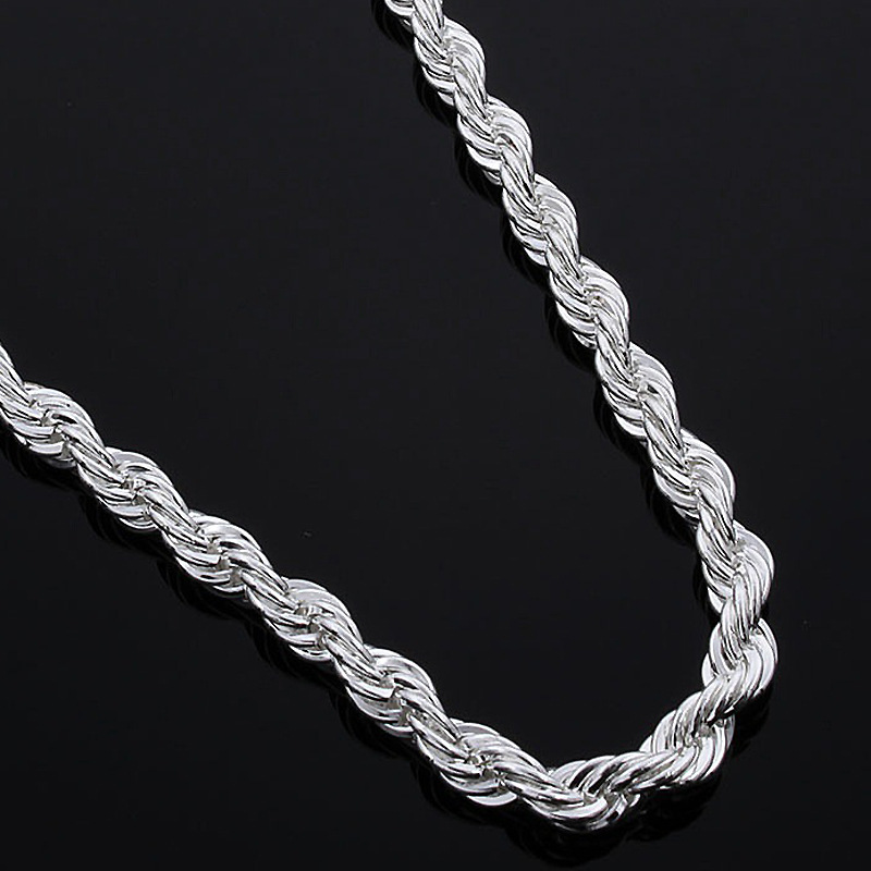 wholesale price 26-28-30 inch 3mm , 2mm twisted chains necklaces 925 sterling sivler jewelry fine silver necklaces for pendants G205
