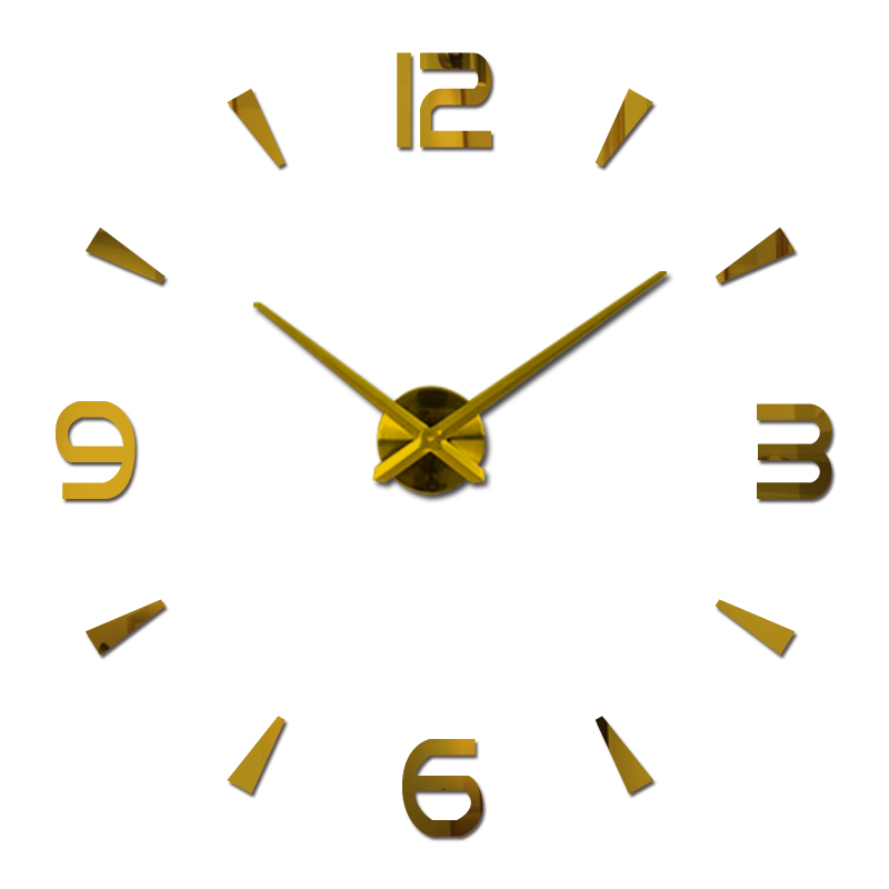 Wholesale-2016 New Vintage Wall Clock Modern Design Large Diy Acrylic Clocks Horloge Murale Quartz Watch 3d Stickers Brief Living Room