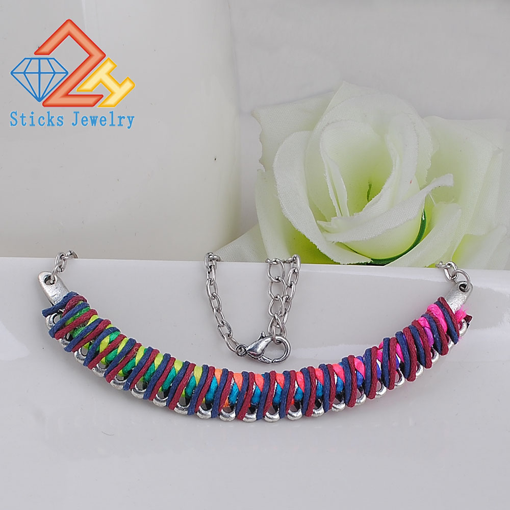 Fashion Bohemia Vintage Choker Necklace Moon Shape Colorful Rope Handmade Plaiting Trendy Necklace Jewelry
Fashion Bohemia Vintage Choker Necklace Moon Shape Colorful Rope Handmade Plaiting Trendy Necklace Jewelry