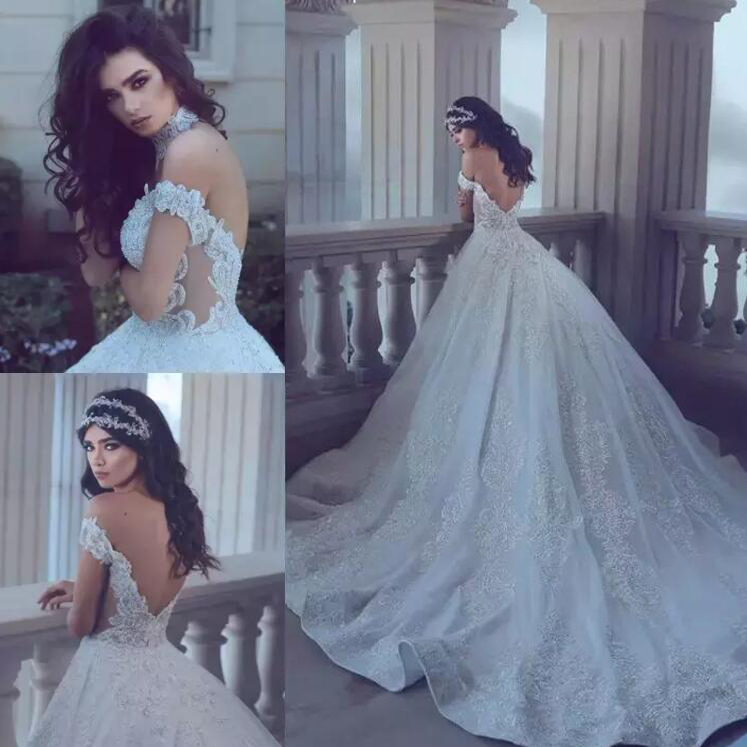 Exquisite 2018 Lace Off Shoulder Backless Arabic Wedding Dresses Luxury Beaded Appliqued Chapel Train Bridal Gowns Custom Made EN10171, Champagne
Exquisite 2018 Lace Off Shoulder Backless Arabic Wedding Dresses Luxury Beaded Appliqued Chapel Train Bridal Gowns Custom Made EN10171, Champagne