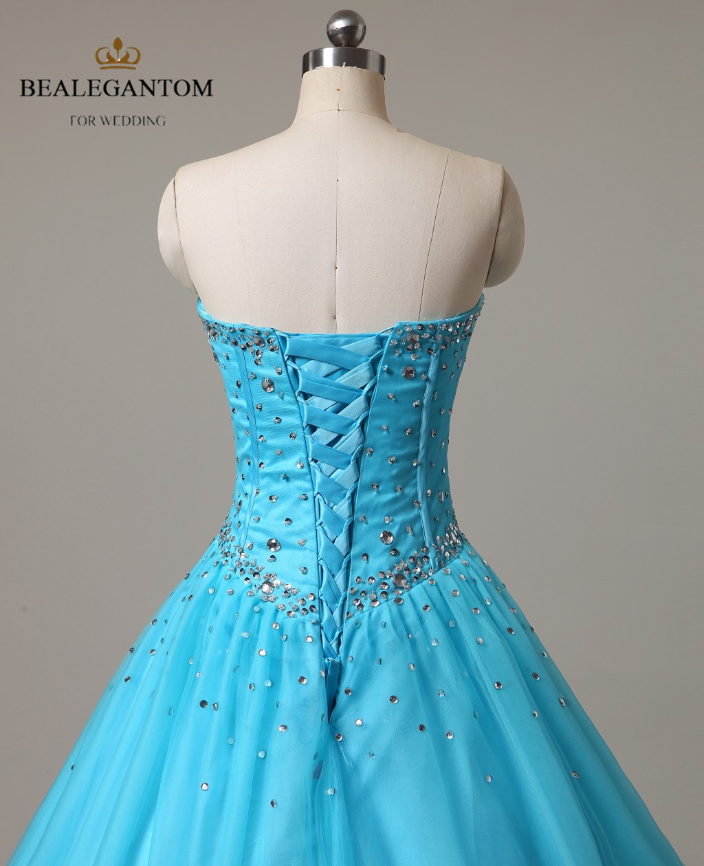 Bealegantom Fashionable Cheap Quinceanera Dresses 2018 Ball Gown with Beaded Crystal Lace Up Sweet 16 Dresses In Stock QA522