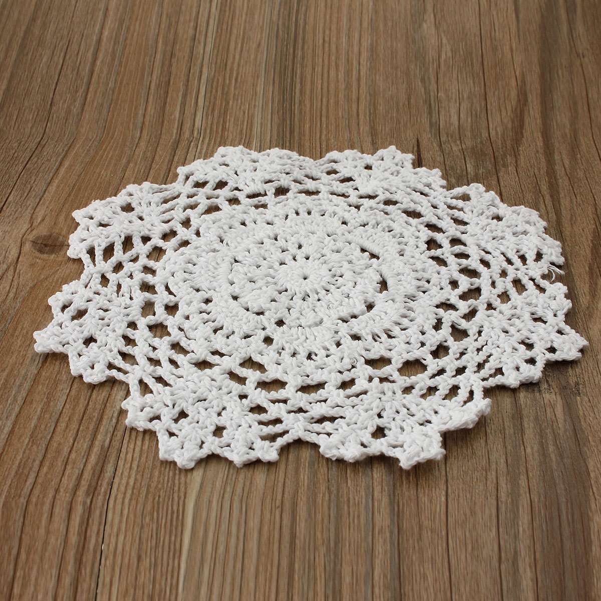Wholesale- 8" Round Handmade Crochet Lace Floral Doilies Vintage Knit Cup Coasters Tableware Placemat Pad Wedding Table Decor Cloth Mat