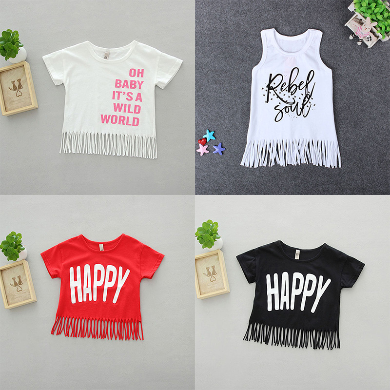 Girls T-shirts with Tassels Loose O-neck "OH BABY IT'S A WILD WORLD" Printed Letters 100% Cotton 12M-5T, Choose as bellow
Girls T-shirts with Tassels Loose O-neck "OH BABY IT'S A WILD WORLD" Printed Letters 100% Cotton 12M-5T, Choose as bellow