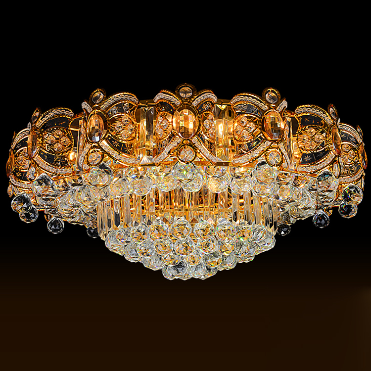 Modern Crystal Ceiling Chandeliers Lights Fixture LED Gold Ceiling Lamps Home Indoor Lighting Warm Neutral Cold White 3 Color Changeable with Controll