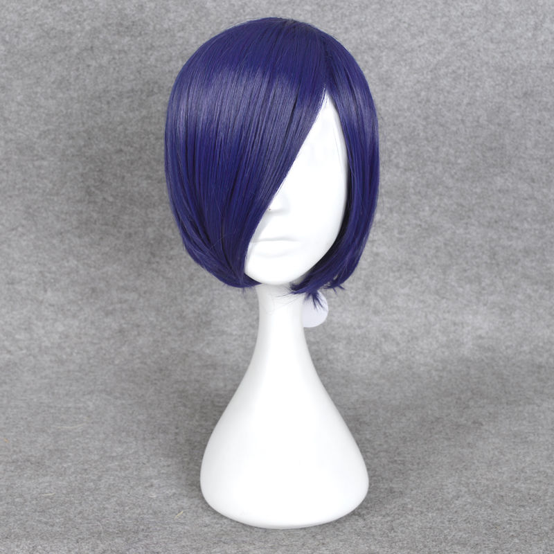 GAME halo Cortana cosplay wig short bob purple blue hair Halloween full wigs