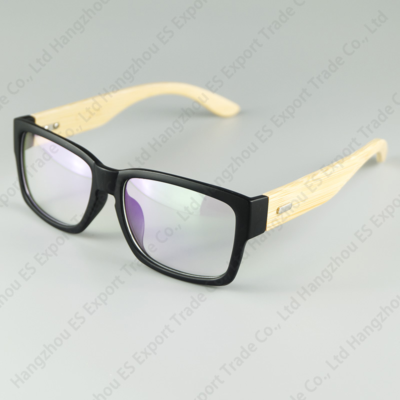 Classical Rectangle Frame Nerd Style Fashion Optical Glasses With Real Bamboo Legs Hand Made Eyewear Wholesale