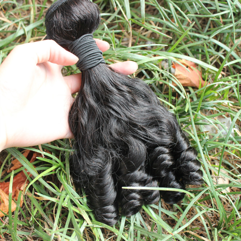 aunty funmi hair unprocessed brazilian bouncy curls human hair extension 3pc lot for african women fast