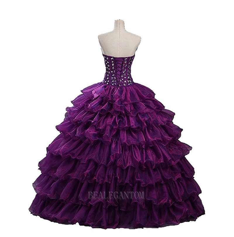 2021 Stock Real Photo Sweetheart Quinceanera Dresses with Sequins Tulle Beaded Prom Pageant Debutante Party Gown BM13