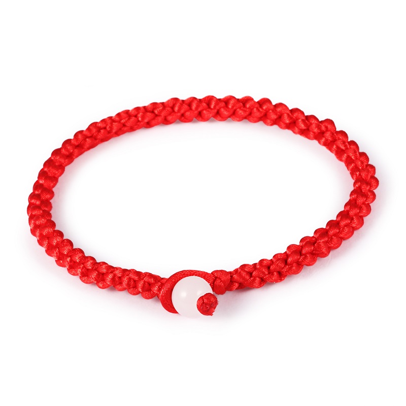 Wholesale-New Arrival Fashion Unisex Jewelry Simple Style Classic Lucky Red String Braided Rope Men Women Hand Strap Charm Bracelet MHS001