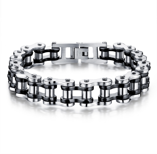 Fashion Men Biker Bicycle Motorcycle Chain Men's Bracelets Bangles Fashion 3 Color Stainless Steel Jewelry