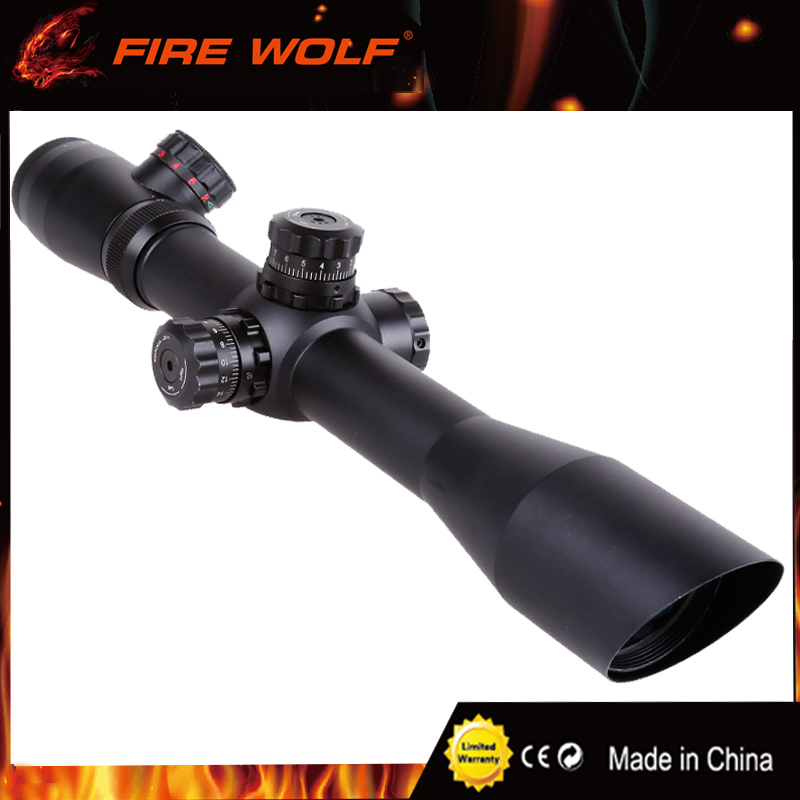 

FIRE WOLF M4 4-12X40E Tactical Optics Riflescope Red&Green Dot Reticle Fiber Sight Rifle Scope 30mm Tube