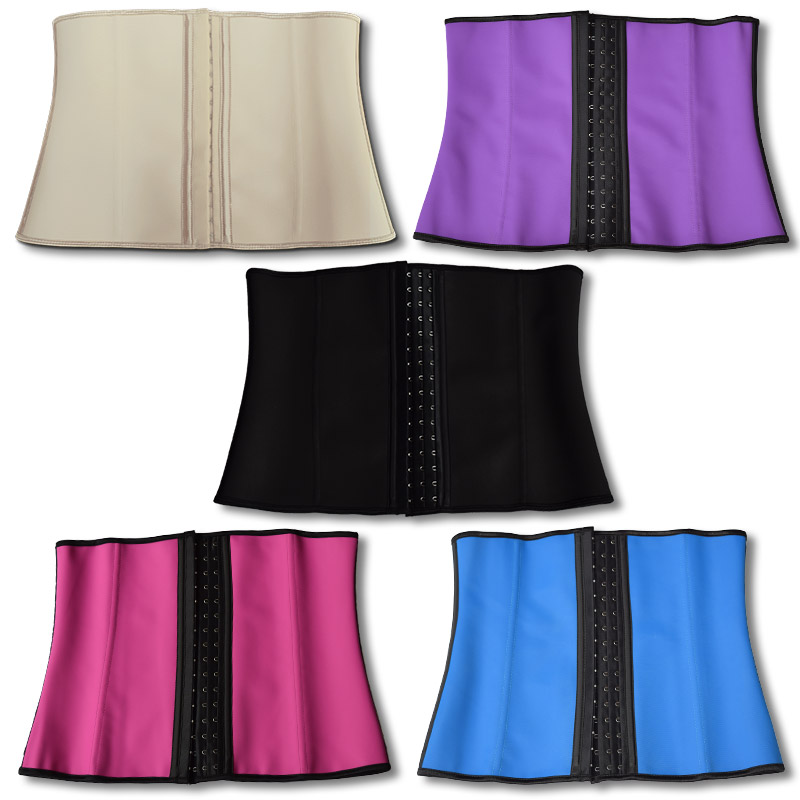 2 Layers 9 Steel Boned latex waist trainer Waist Training Corsets Latex Waist Cincher Slimming 9079