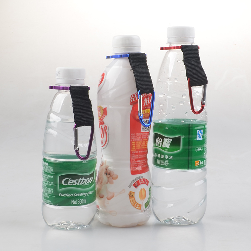 Alloy Water Bottle Carabiner Clip Bottle Holder Buckle Drinkware Handle Camping Snap Hook Clipon for Outdoor Sports