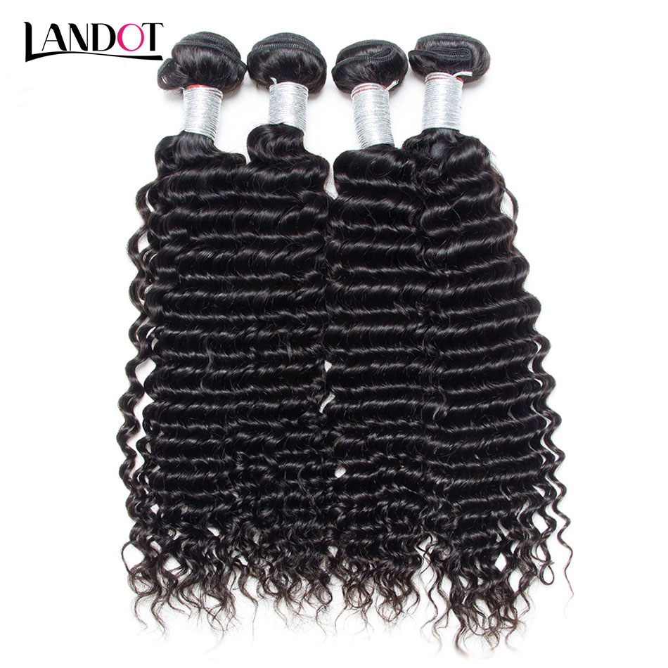 Brazilian Deep Curly Virgin Human Hair Weaves 3/4/5 Bundles Peruvian Indian Malaysian Cambodian Mongolian Kinky Curly Remy Hair Extensions