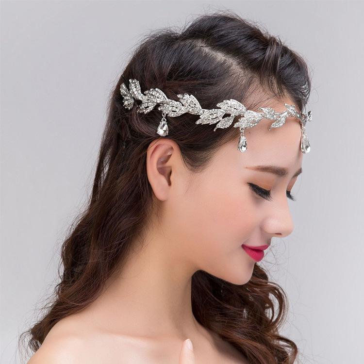 Silver tiara crown with rhinestone bridal hair accessories bridal headpieces crowns headpieces for wedding headdress accessories