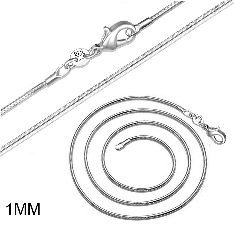 DHL Free 1MM 925 sterling silver smooth snake chains choker necklace For women's Fashion Jewelry in Bulk 16 18 20 22 24 inch
DHL Free 1MM 925 sterling silver smooth snake chains choker necklace For women's Fashion Jewelry in Bulk 16 18 20 22 24 inch