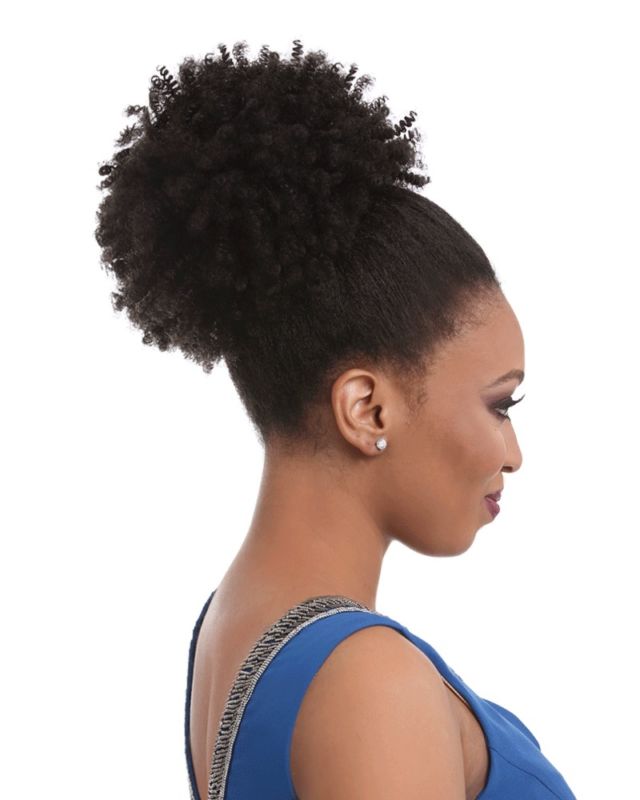 African American virgin malaysian hair Afro Short Kinky Curly Wrap Drawstring Puff Ponytail Bun Extension