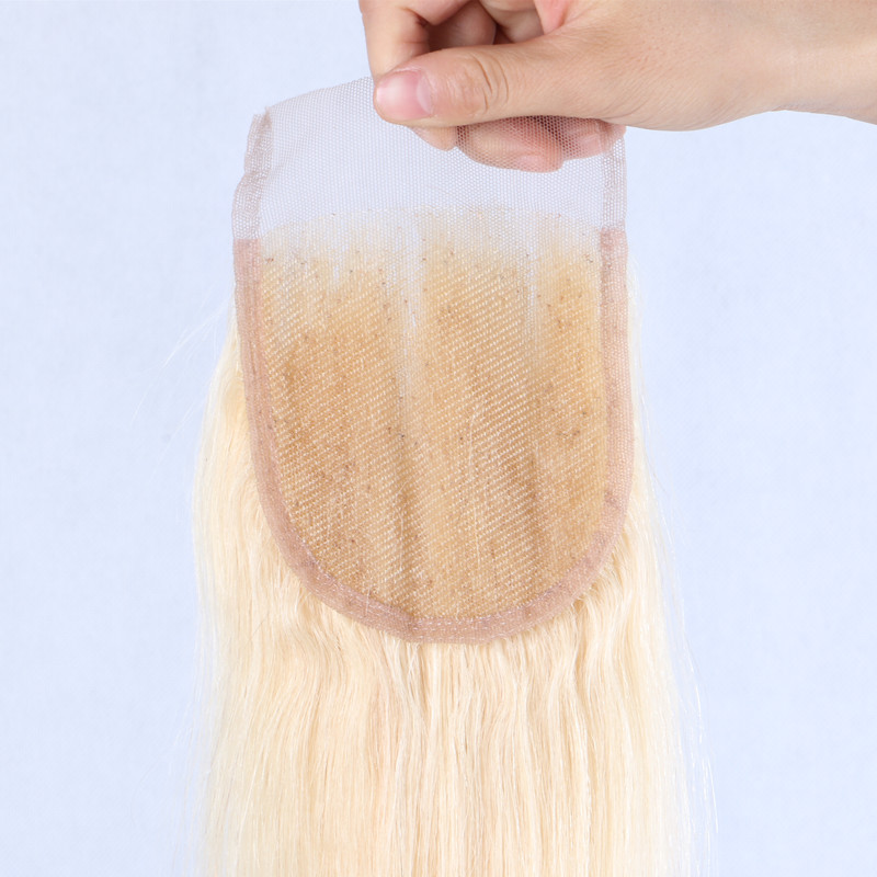 New Arrival Brazilian Human Hair Lace Closure Frontal 4x4 Hair Closure Straight Blonde 613 Color Blonde
