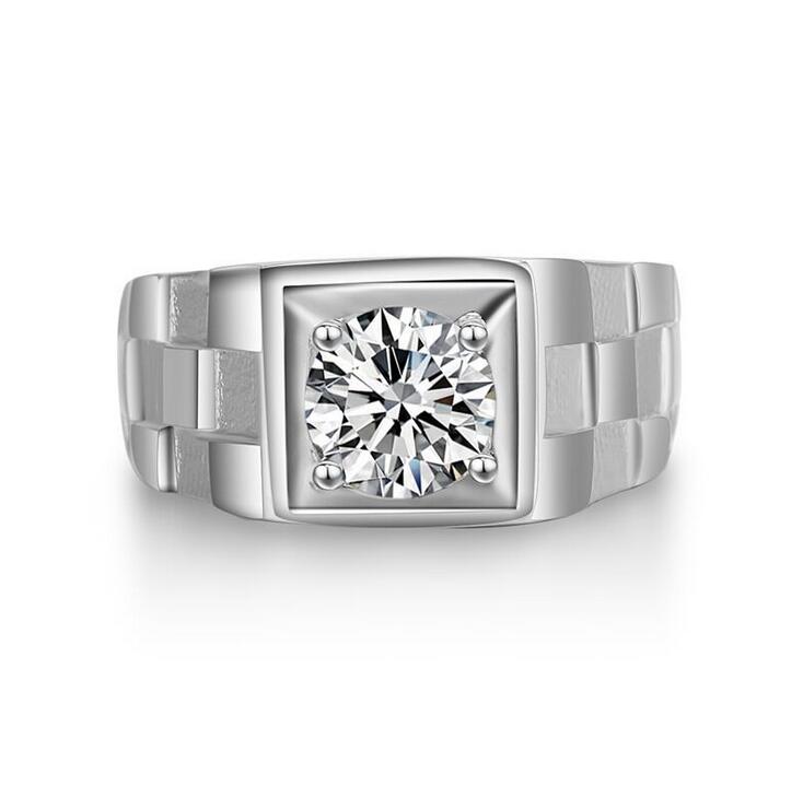 Size 7/8/9/10/11/12 Luxury Jewelry 925 Sterling Silver Solitaire CZ Diamond Women Wedding Three-dimensional Scrub Men Ring For Lovers Gift