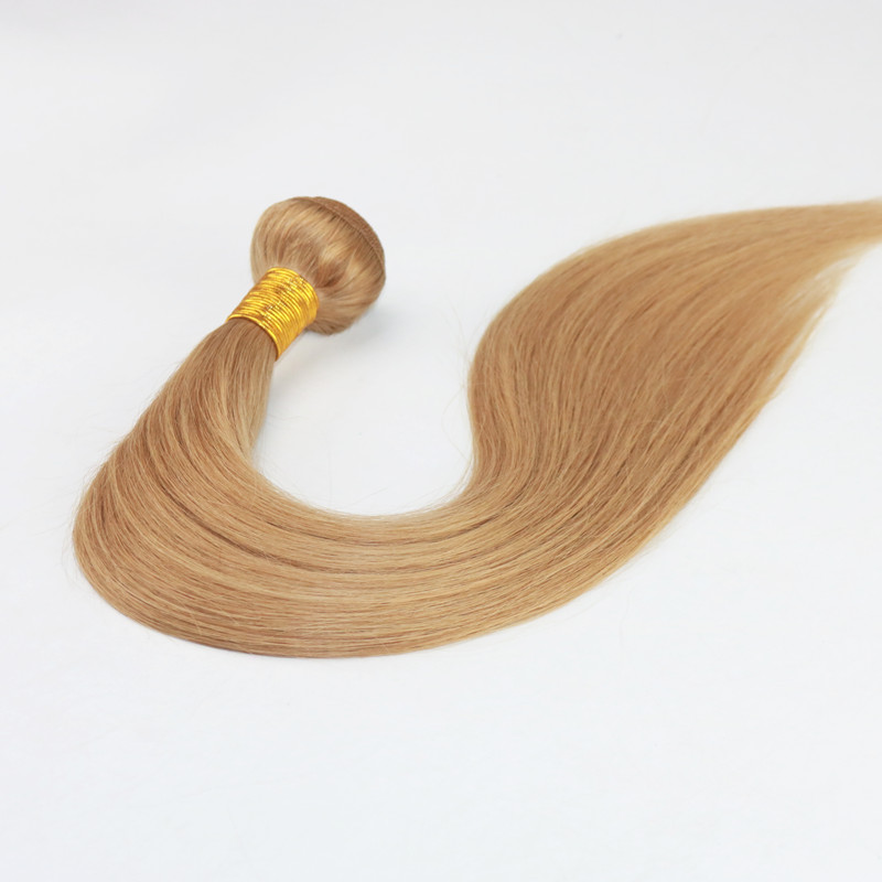 Color 27 Strawberry Blonde Hair Weaves Brazilian Straight Human Hair Extensions Remy Hair Bundles 100G/Piece