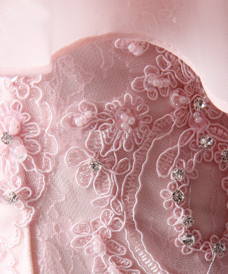 Pink Cocktail Dress Evening Dress Knee Length Mother Bohemian Style Sexy Mother Of The Bride Dresses Chiffon Lace Applique Beaded High Neck