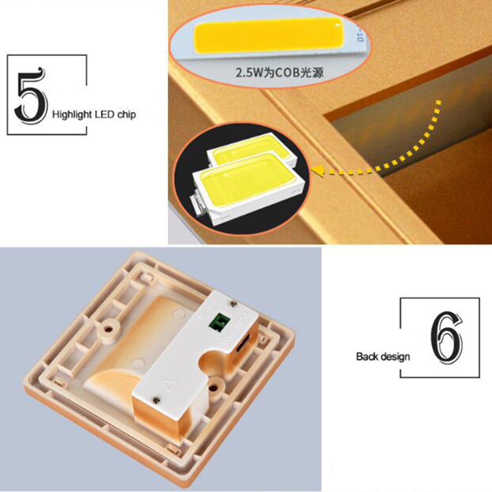 2.5W LED Wall Plinth Recessed Stairs Steps Light Aisle Corridor Footlight Porch Hallway Hotel Lamps Walkway Baby Room Night Lights 85-265V