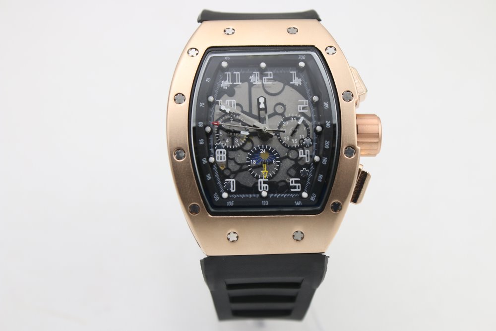 high quality Man011 watch rubber stainless steel Black shadow Rose gold case Automatic machinery Six-pin multi-function, Silver
high quality Man011 watch rubber stainless steel Black shadow Rose gold case Automatic machinery Six-pin multi-function, Silver