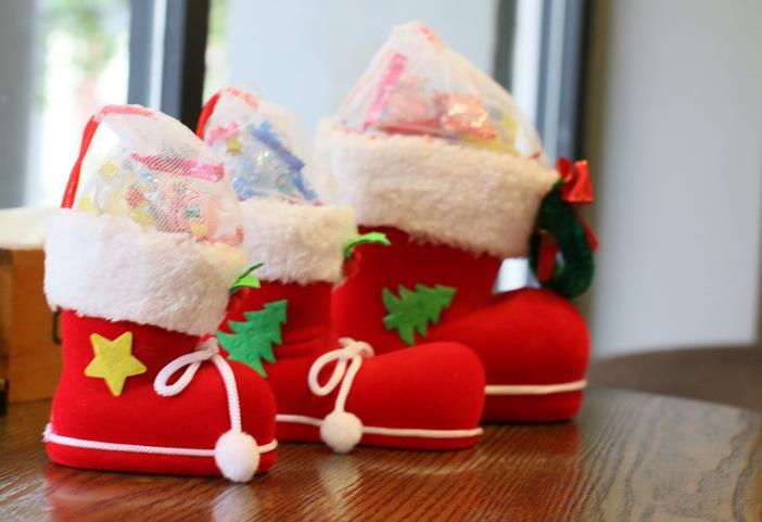 Christmas Gift Bag Elf Spirit Candy Boot Shoes Stocking Holders XMAS Party Decoration drawstring Filler Bags Pen Holder holiday favor S M L