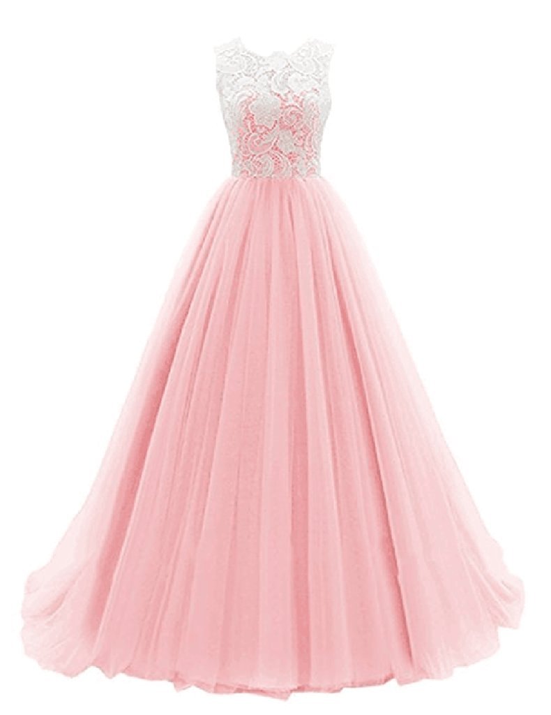 2017 New Lace Prom Dresses Tulle Floor-Length Party Dress Floor-Length Evening Formal Long Party Gown BM80
