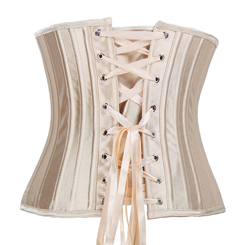 Waist Cincher Corselet Body Shaper Sexy Waist Control underbust Corsets & Bustiers Satin 26 Steel Bones Corset 9075