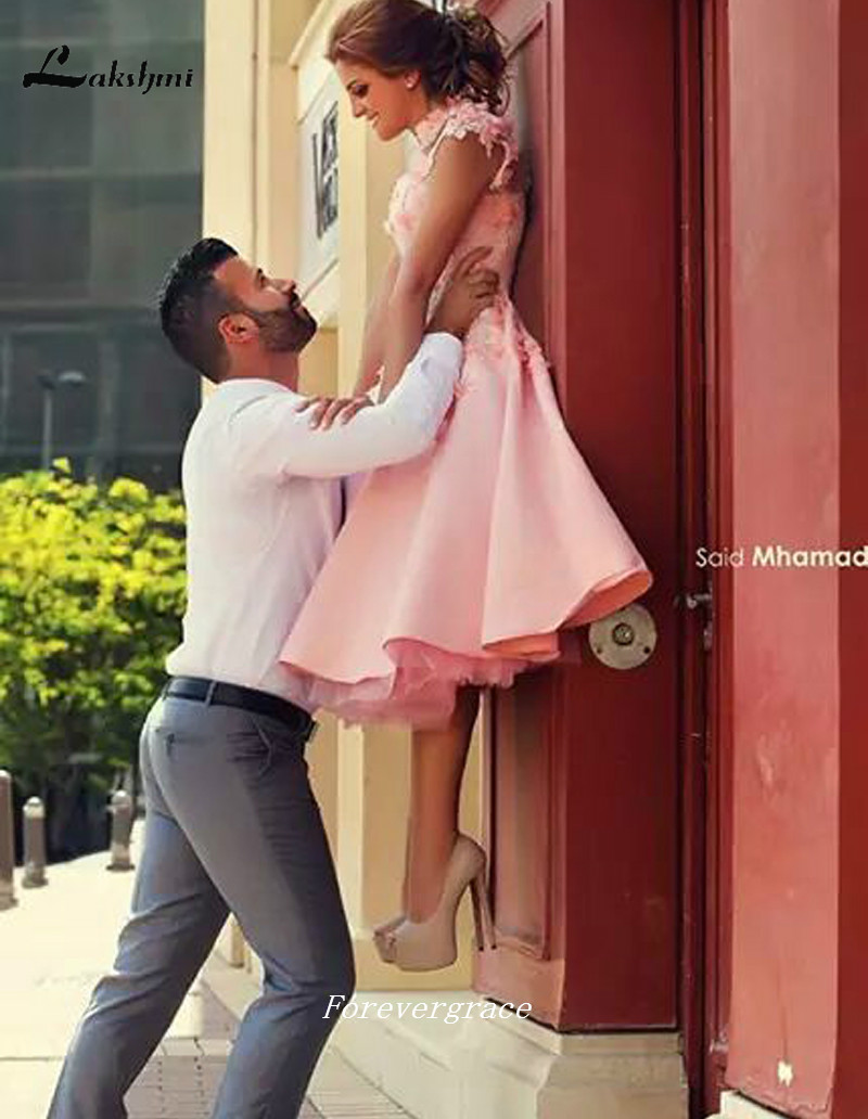 2019 Light Pink Cocktail Dress New Arrival Applique Short Event Gown Homecoming Party Dress Plus Size