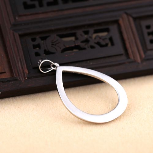 925 Sterling Silver 18x24mm Pear Cabochon Semi Mount Pendant for Women Trendy Fine Jewelry Wholesale