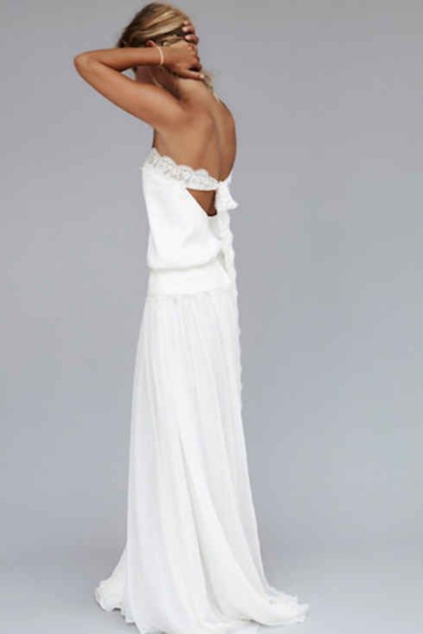 Country Wedding Dress 1920s Cheap Beach Wedding Dress Bohemian Strapless Backless Boho Bridal Gowns Lace Ribbon Custom Made