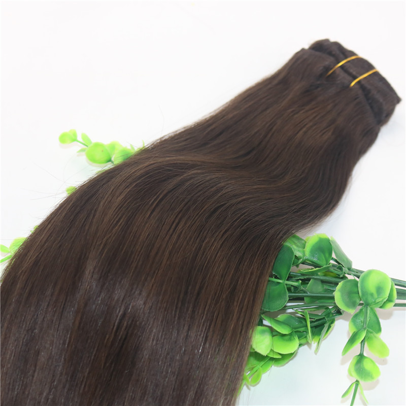 Clips Human Hair Extension 2# Dark Brown Straight Brazilian Human Hair 7PCS 120gram 12INCH 20INCH 26INCH