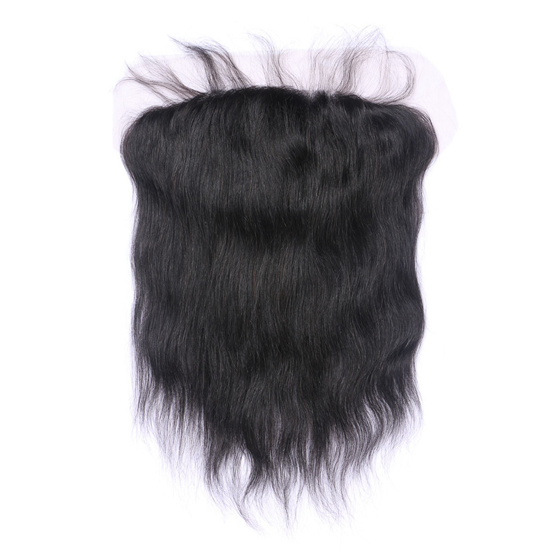 13x6 Ear to Ear Lace Frontal Closure With Bleached Knots Natural Color 1B Brazilian Human Remy Hair