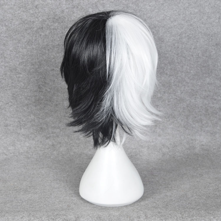 Black Jack Monokuma Anime Cosplay Wig 32cm Men's Full Hairpieces Toupees