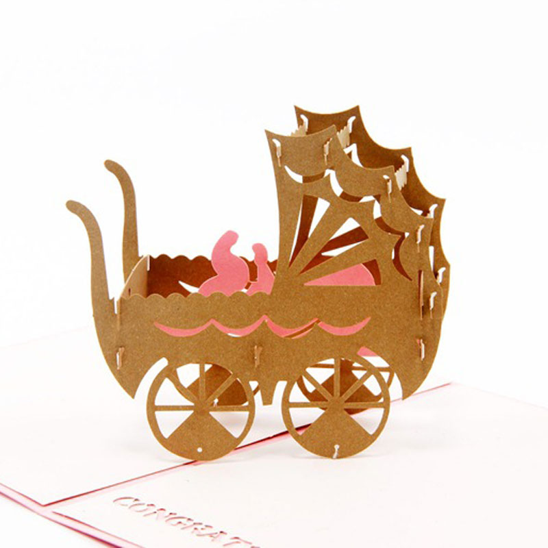 Handmade Paper Art Carving 3D Pop UP Greeting Card Pink&Blue Baby Stroller Carriage Birthday Card for Baby Shower
Handmade Paper Art Carving 3D Pop UP Greeting Card Pink&Blue Baby Stroller Carriage Birthday Card for Baby Shower