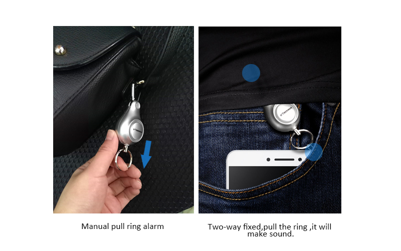 DOBERMAN SECURITY Silver Personal Pull-ring Triggered Anti-attack Safety-personal Alarm For Ladies