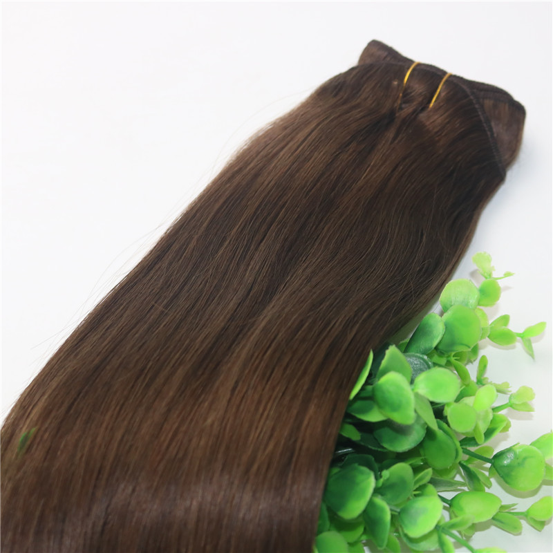 8A Clips Human Hair Extension 4# Dark Brown Straight Brazilian Human Hair 7PCS 120gram 12INCH 20INCH 26INCH