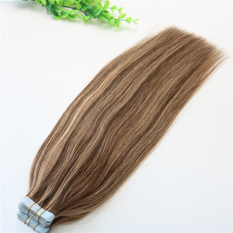 #4 #27Seamless Tape In Human Hair Extensions Ombre PU Tape Hair 100g 40pcs set 14 to 24 inch Ombre Hair Piano Colored Hairstyle