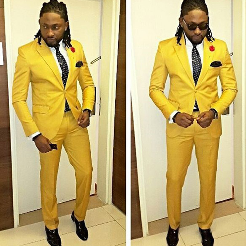 Yellow Wedding Men Tuxedos Handsome Two Piece Groomsmen Mens Suits for Boyfriend Costumes New (Jacket + Pants), Same as image
Yellow Wedding Men Tuxedos Handsome Two Piece Groomsmen Mens Suits for Boyfriend Costumes New (Jacket + Pants), Same as image