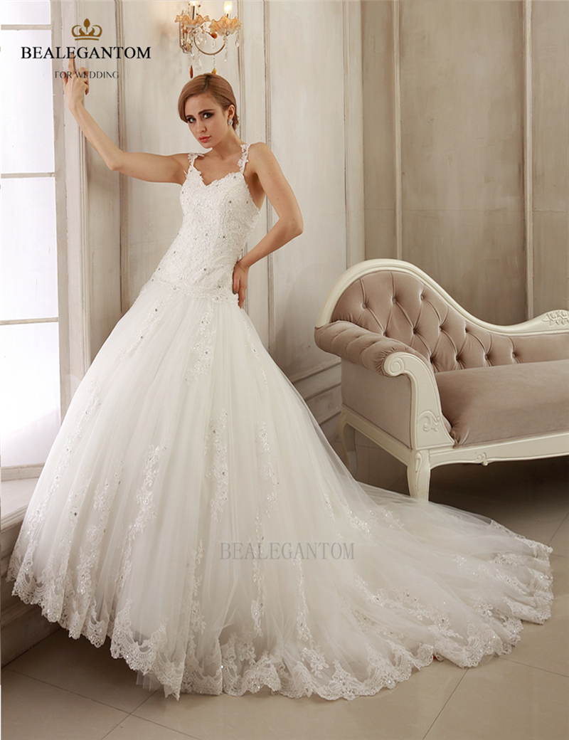 2017 New Real Photo Lace Ball Gown Wedding Dresses Organza Appliques Cheap Vintage Plus Size Bridal Gowns BM26