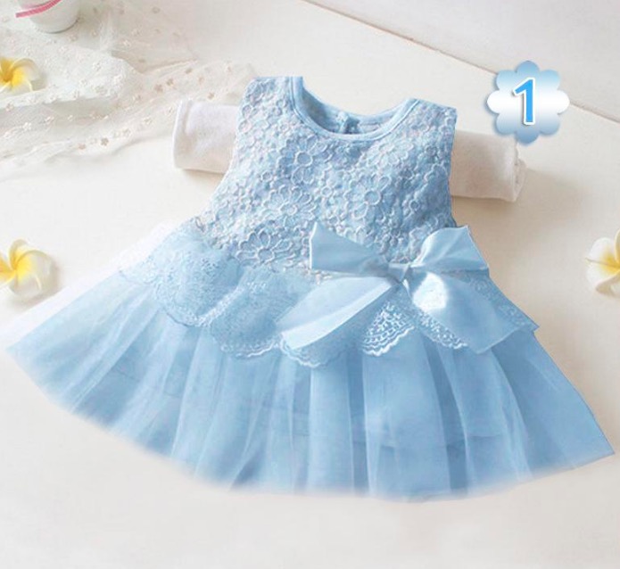 2017 Baby girl bow dress princess dress children lace patchwork sleeveless dresses flower girl party dress kids fashion clothing