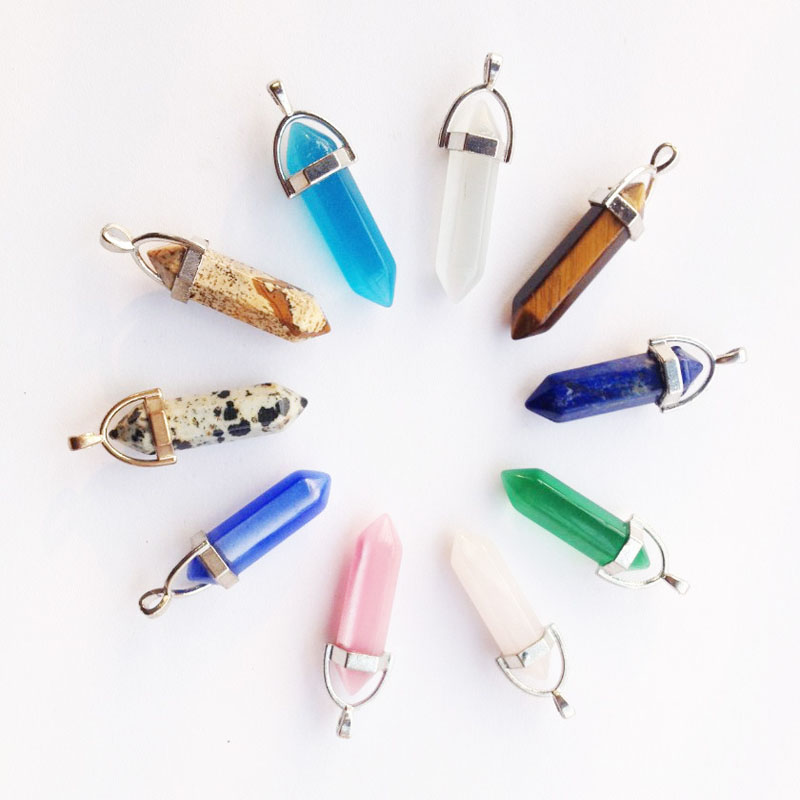 Wholesale New Natural Stone Charms For Pendant Necklaces Hexagonal Prism Bullet Statement Fashion Quartz Jewelry Findings & Components
Wholesale New Natural Stone Charms For Pendant Necklaces Hexagonal Prism Bullet Statement Fashion Quartz Jewelry Findings & Components
