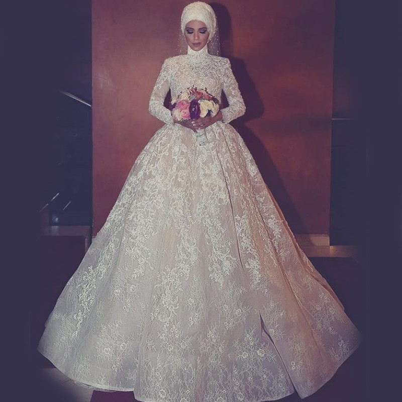 Fashion High Neck Wedding Dress Classic A-Line Lace Applique Long Sleeves Bridal Wedding Dresses Custom Made Graceful Lace Wedding Gowns, Ivory
Fashion High Neck Wedding Dress Classic A-Line Lace Applique Long Sleeves Bridal Wedding Dresses Custom Made Graceful Lace Wedding Gowns, Ivory