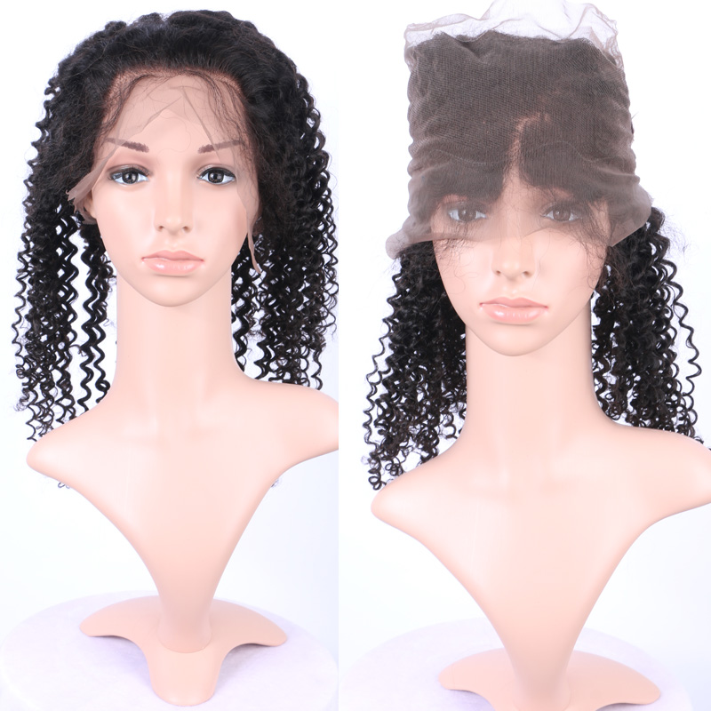 African American 360 Band Full Lace Frontal Closure 22*4*2 Afro Kinky Curly Brazilian Human Hair 360 Lace Frontal For Black Woman